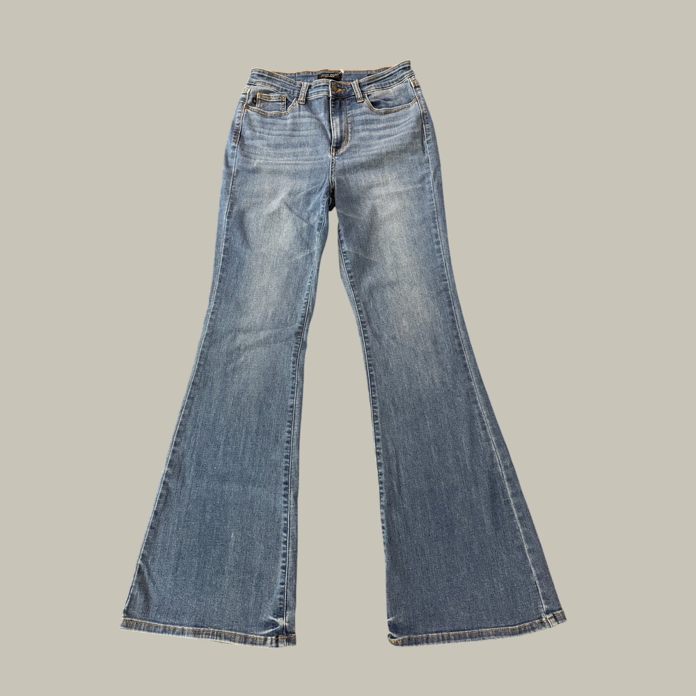 Judy Blue Flare Jeans Womens 9/29 Blue High Rise Stretch Denim JB82588MD